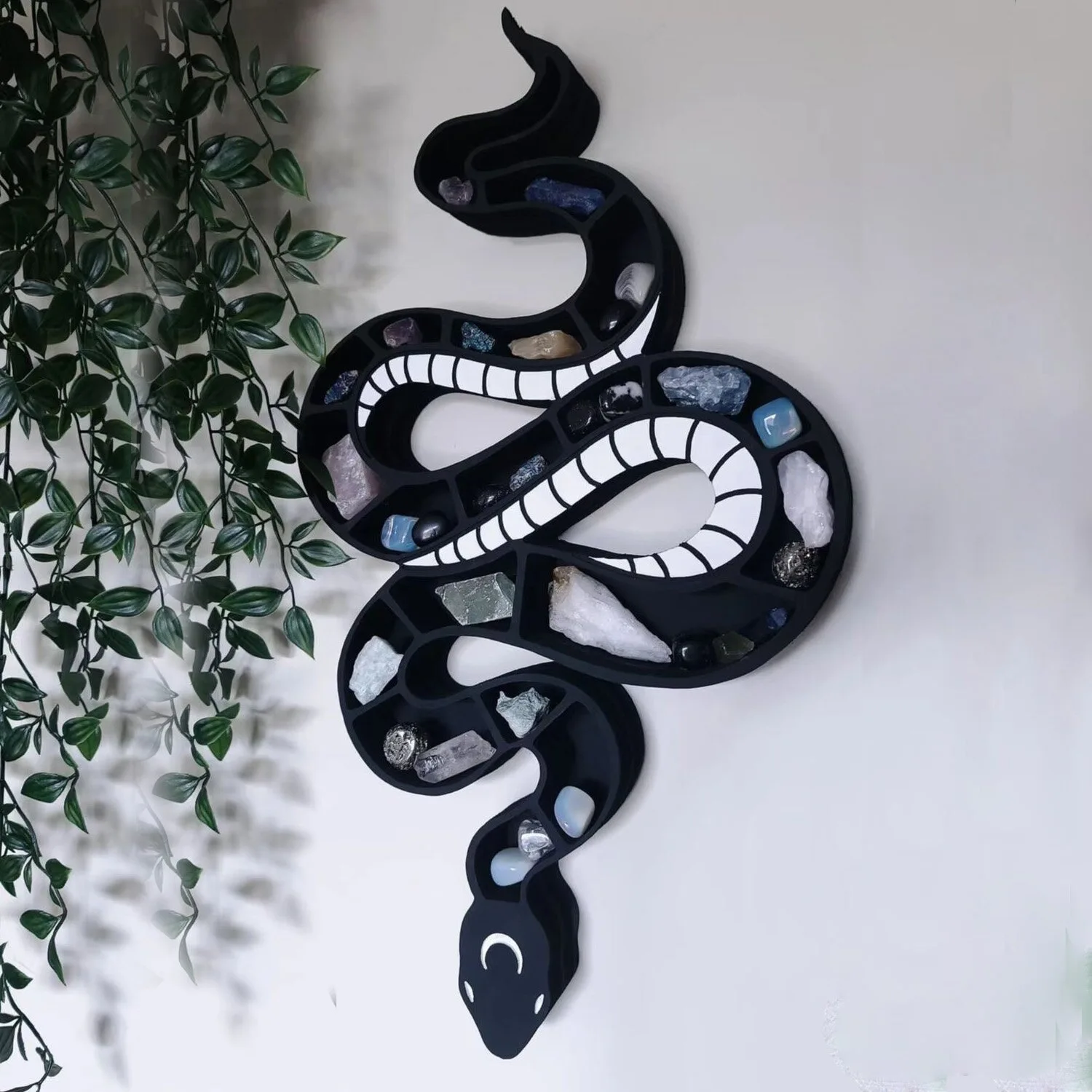 Halloween Gothic Coffin Rack Snake Witch Pot Crystal Stones Shelf Rack Horror Festival Stand Home Decoration Holder Organizer
