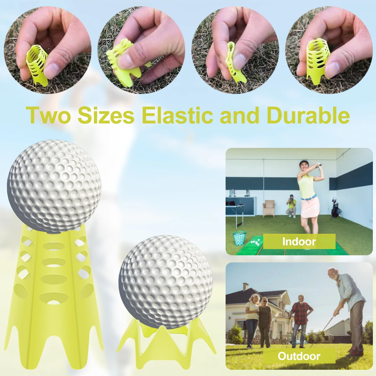 20Pcs Plastic Golf Tees Reusable Lightweight Simulator Portable Golf Mat Tees for Home Outdoor Indoor Turf and Driving Range 4