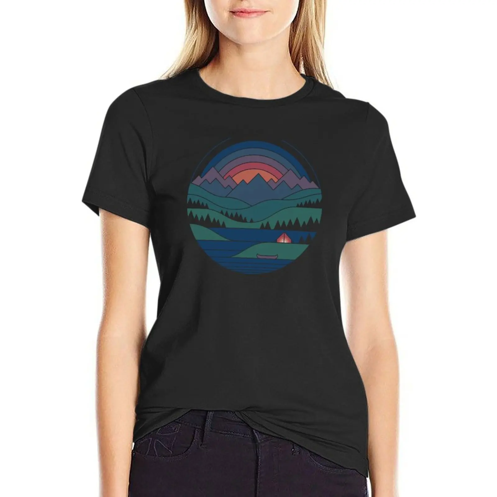 The Lake At Twilight T-Shirt T-Shirt Dress For Women Sexy Summer Camicette Donna 2024 T Shirt Donna
