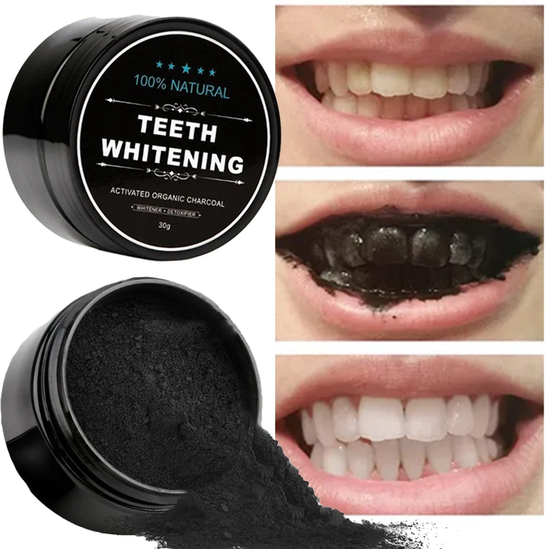 

Teeth Whitening Powder Natural Activated Charcoal Dental Fresh Breath Remove Plaque Stains Teeth Care Products Whitening Tool