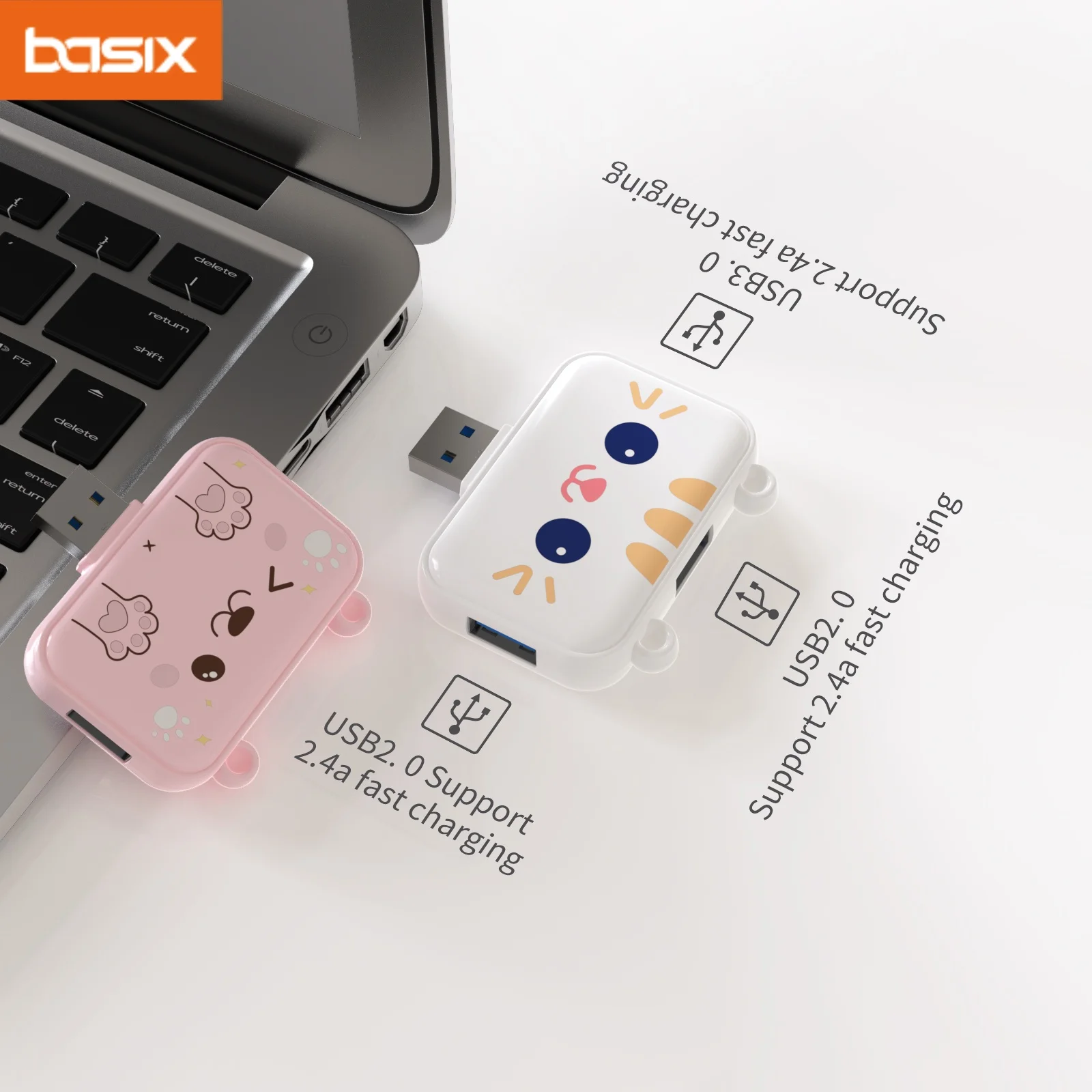 USB-концентратор Basix, usb 3,0, вращающийся высокоскоростной U-диск, USB-разветвитель для Macbook, ПК, мобильных планшетов, аксессуары