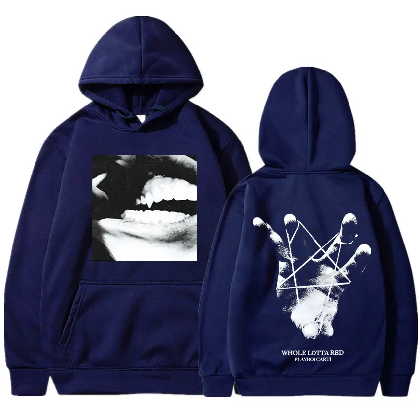 y2k Sweatshirts Rapper Playboi Carti Music Album Whole Lotta Print Hoodies Hip Hop Fashion Oversized Pullover Unisex Streetwear