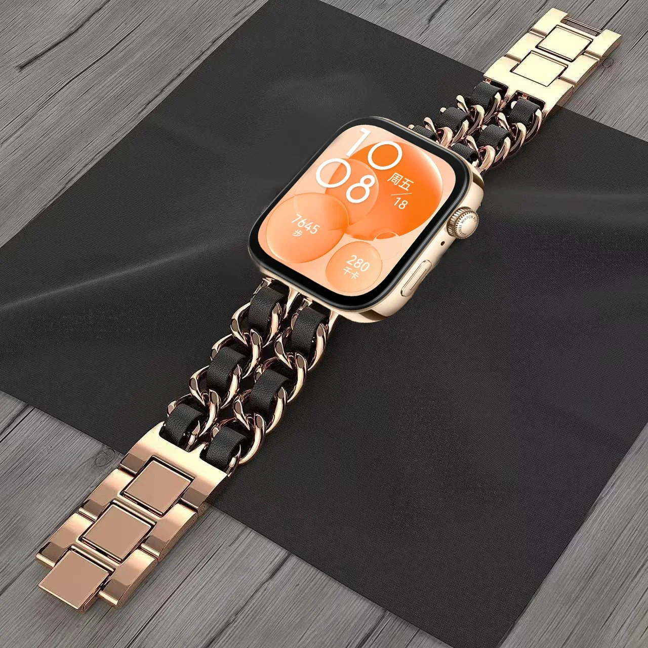 Exquisite Metal and Leather Replacement Bracelet Strap