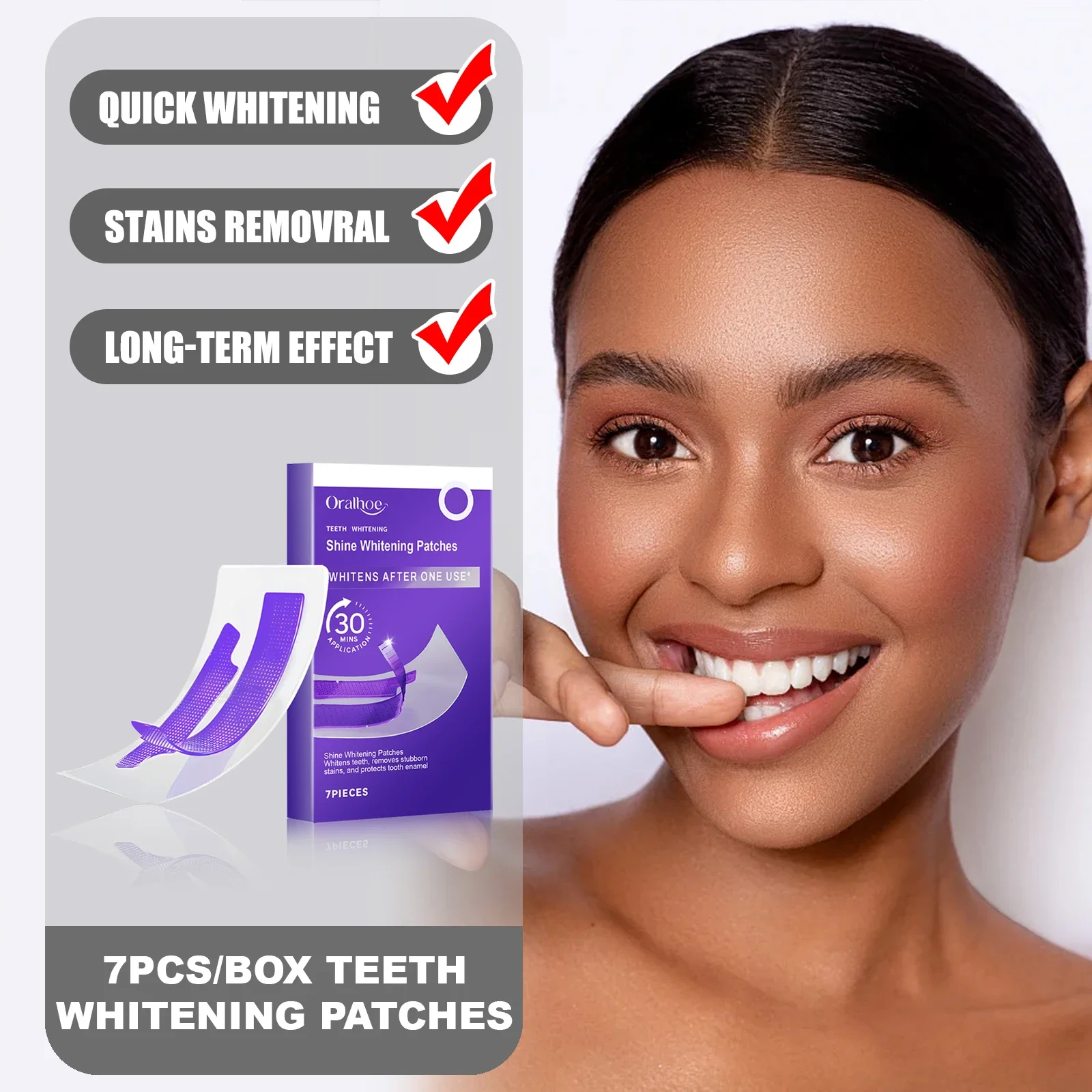ORALHOE 7 Pieces Dental Cosmetic Patches Gentle Fresh Breath Daily Use for Bright Smile Oral Care Practical Solution - 2