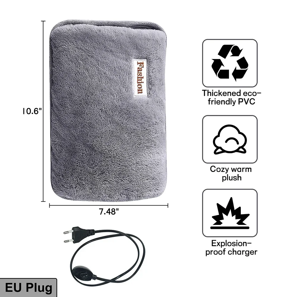 Rechargeable Hot Water Bottle Cute Electric Hand Warmer EU Plug Reusable Hot Compress Bag Heating Pad Hand Pocket Warmer Xaomi 2