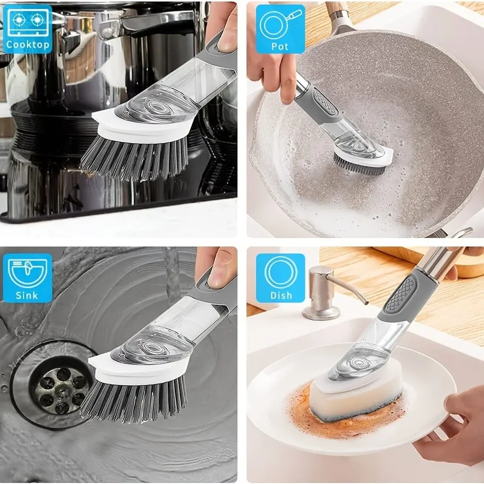 1PC Tool Brush Kitchen Cooker Cleaning Brush Range Hood Sponge Wand Holder  Ceramic Soap Dish Travel Soap for Kitchen for Washer - AliExpress