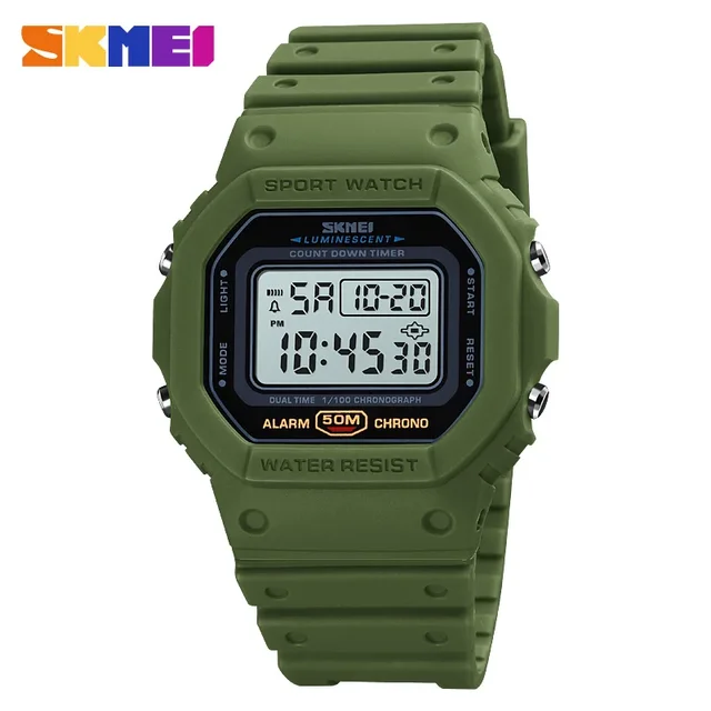 SKMEI 1628 Luxury Digital Men Watches Sports Waterproof Electronic Mens Wristwatches Military Back Light Clock 1988 Reloj Hombre 1