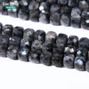 A+ Natural Larvikite Black Labradorite 6.5-7mm Square Faceted Silver Flash Beads for DIY Jewelry, Protection Stone Crafts 5