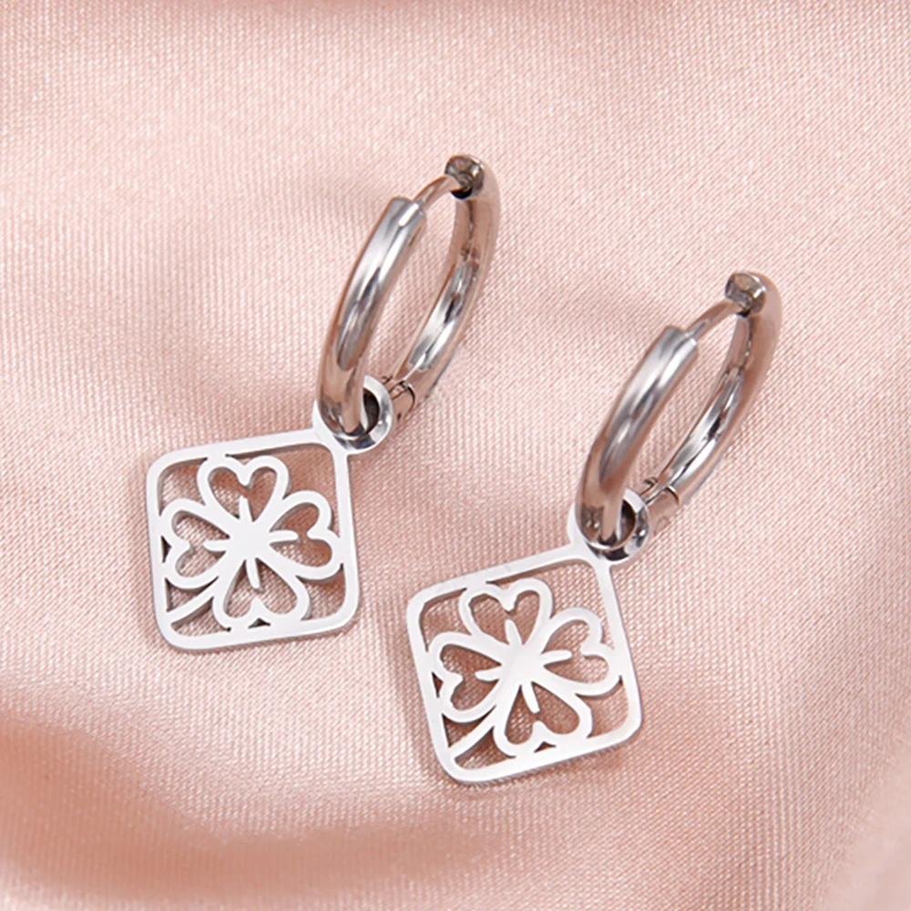 Dawapara Lucky Four Leaf Clover Damen Ohrringe Irish Knot Shamrock Charm Edelstahl Schmuck Valentinstag Geschenk – Detail 27
