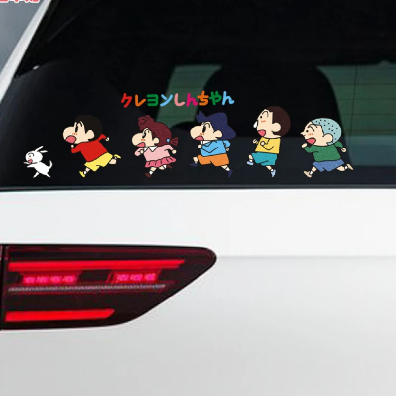 Фото Милые автомобильные наклейки Crayon Shin-chan, декоративные наклейки на окна, Мультяшные аниме автомобильные наклейки для мотоцикла, оптовая продажа №2