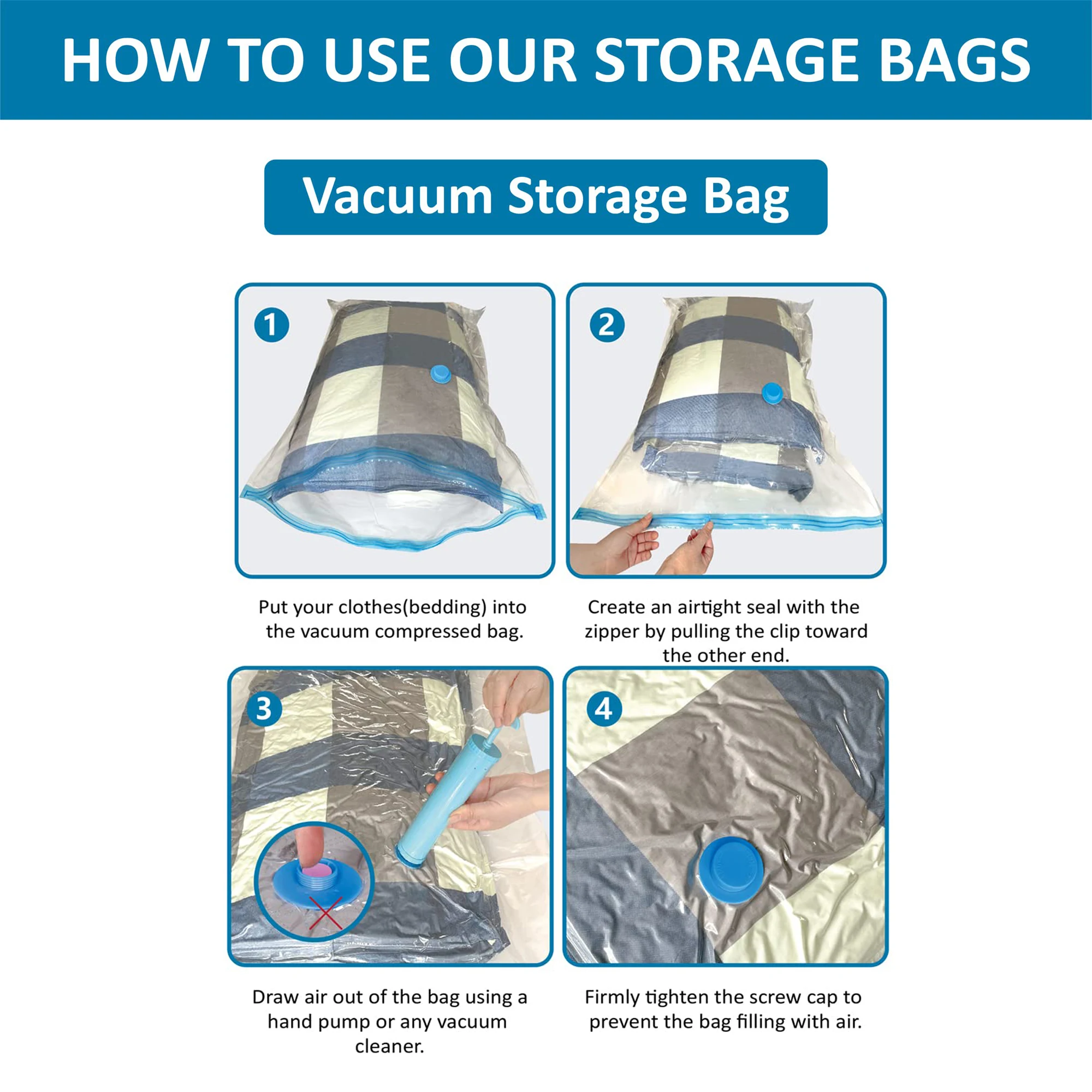 Spacesaver Premium Vacuum Storage Bags - 80% More Storage - Hand-Pump for  Travel - Double-Zip Seal and Triple Seal Valve! Vacuum Sealer Bags  (Variety