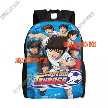 Zaino da calcio giapponese Manga Captain Tsubasa per donna uomo borsa da scuola universitaria resistente all'acqua stampa bookbag 1