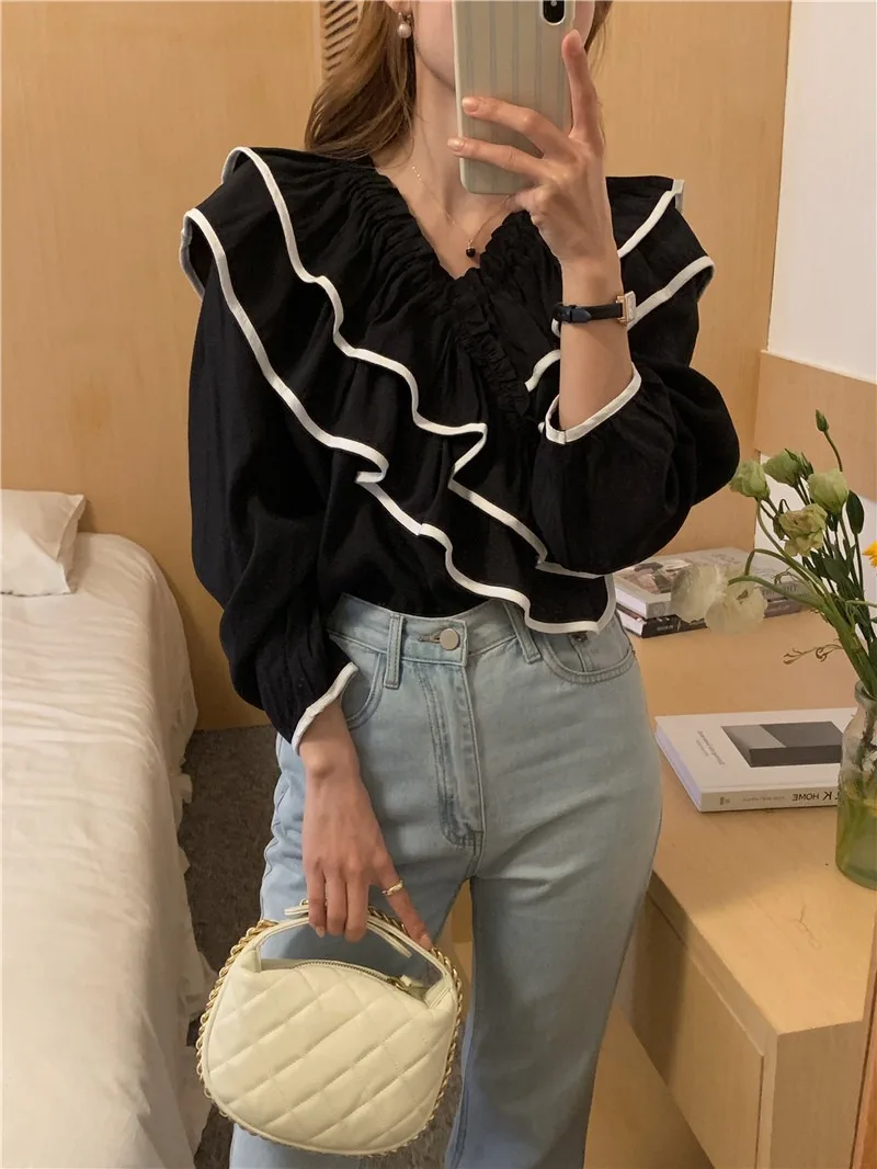 

Summer Women Blouse Spring Shirt Female Woman Blouse Maxi Blusas Chiffon Casual Elegant Vintage Long Sleeve Oversize Loose White