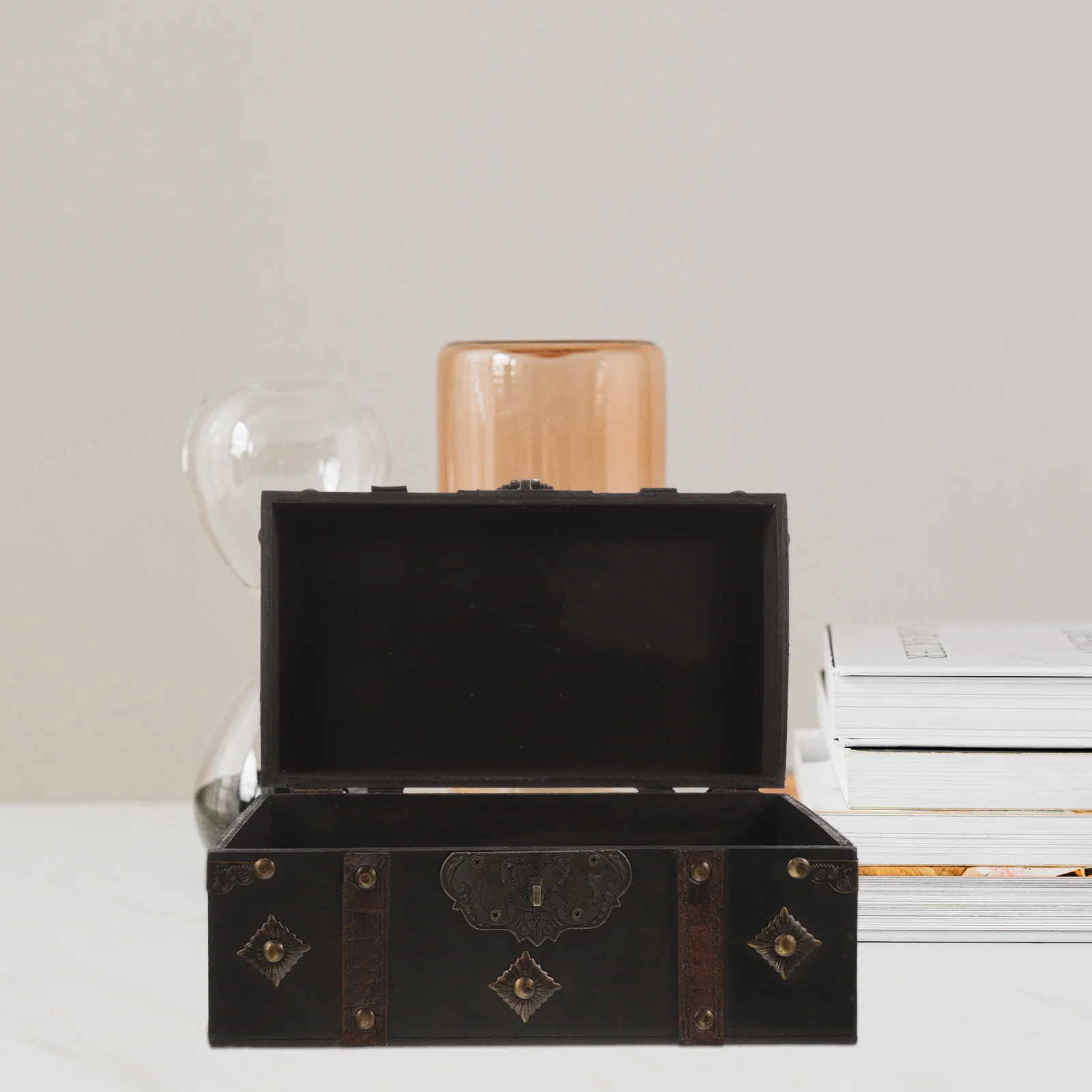 

Decor Vintage Storage Box Wooden Boxes with Lids Jewelry Case Desktop Container