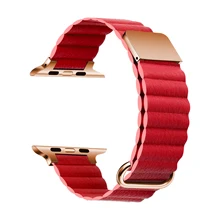 

Magnetic Loop Bracelet For Apple Watch 7 45mm 41mm Leather Metal Stainless Steel band For iWatch 6 5 4 3 SE 44mm 42mm 40mm 38mm