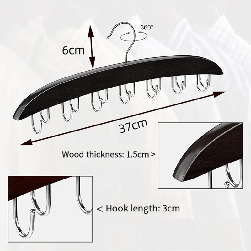 Gürtel halter Gürtel Organizer Schrank Ersatzteile mit 14 Haken Gürtel Rack robustes Holz für Schrank Organizer und Lagerung