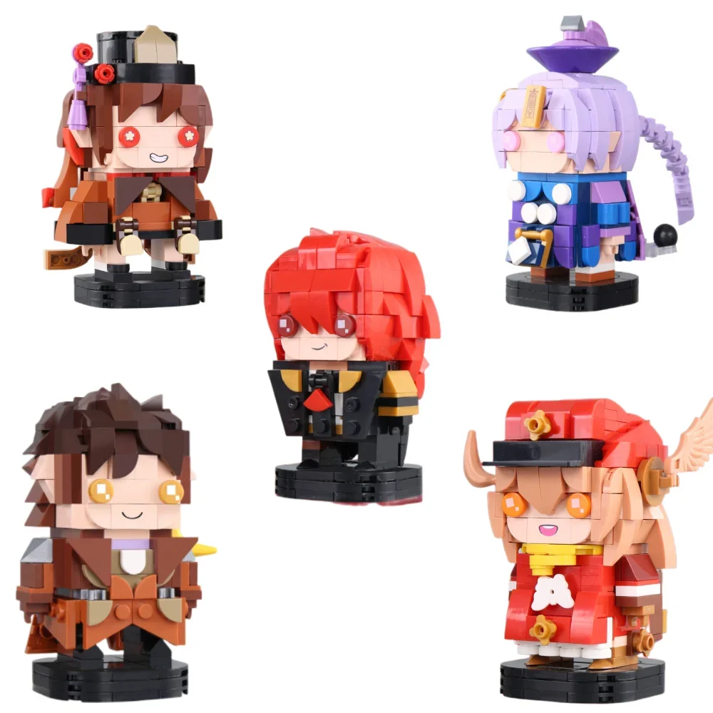 

Genshin Impact Peripheral Hand-made Characters Keli Qiqi Walnut Zhongli Di Luke Small Particle Building Blocks Children's Gift