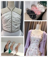 1 ياردة موضة الزفاف اللؤلؤ شرابة الزخارف كريستال حجر الراين سلسة ورد الشريط لتقوم بها بنفسك فستان الزفاف أغطية الرأس حقائب أحذية الديكور 6