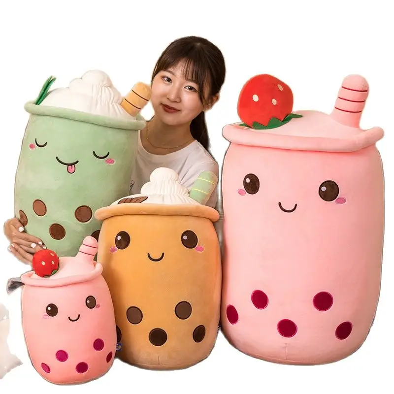 

Cute Cartoon BoBa Milk Tea Cup Plush Toy Stuffed Fruit Strawberry Plushie Pearl babo milk tea Hug Pillow for Kids Birthday Xmas
