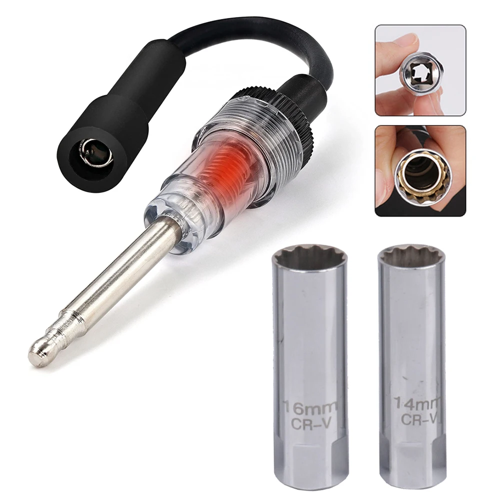 

Auto Tool Detector Spark Plugs Tester Removal Socket Wrench for Automotive Car Lawnmower Small & Big Internal External Engines
