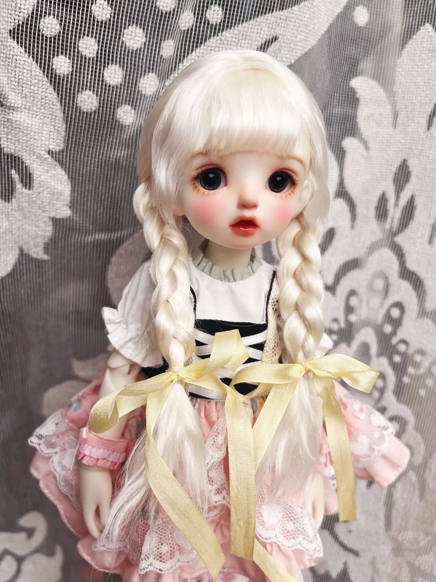 

Toys Accessories Double Braid Bangs Doll Hair， Imported Combed Mohair 1/6 1/4 1/3 BJD Wig Free Shipping