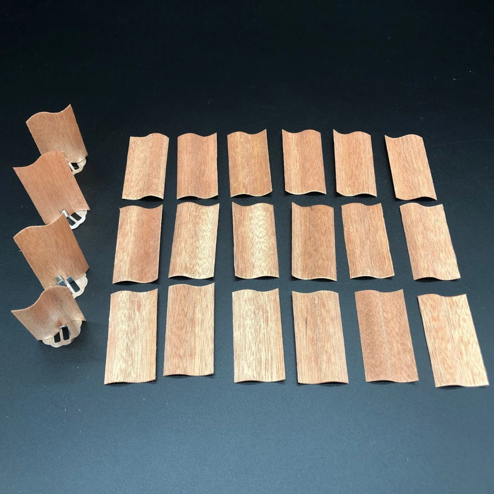 Description Picture 2 of item10 Pcs Flame Shaped Natural Wooden Wicks with Base Holder Candle Wick Wax Core Craft Candle Making Supplies Wave Soy Parffin Wax