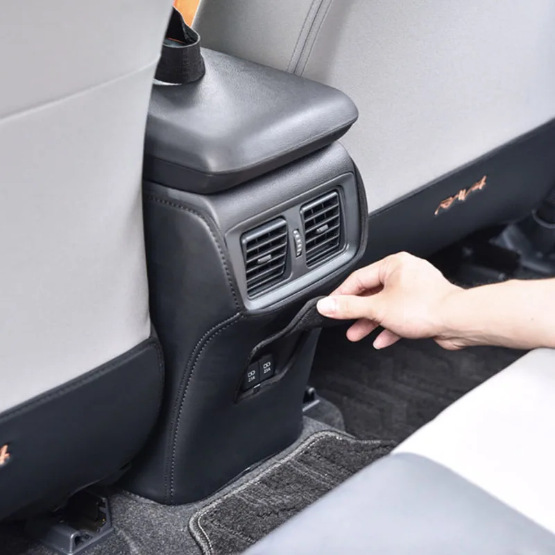 Carbon Fiber Rear Seat Anti-kick Pad Cover Car Styling Anti-dirty Protective Mat for Toyota RAV4 2009-car seat protector