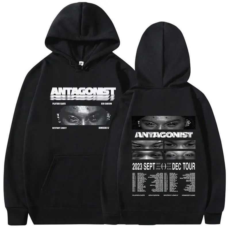 

Rapper Playboi Carti Antagonist Tour Hoodie 2023 Concert Fans Gift Hoodies Men Fashion Hip Hop Long Sleeve Oversized Sweatshirt