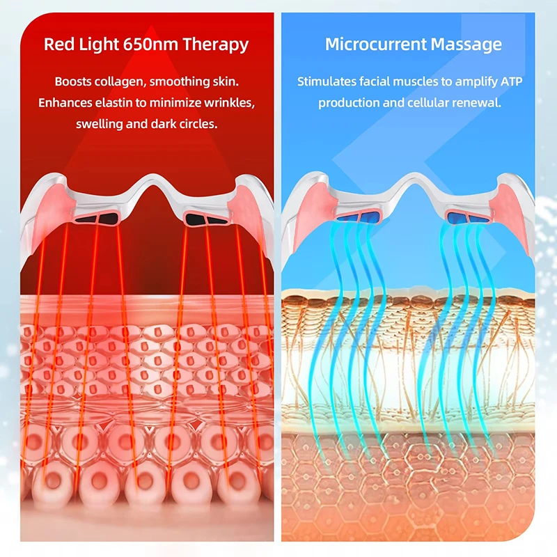3D Eye Lifting Massager Red Light Therapy Eyes Relief Eye Fatigue Massage Eye Muscle Relaxation Beauty Tool Remove Dark Circles