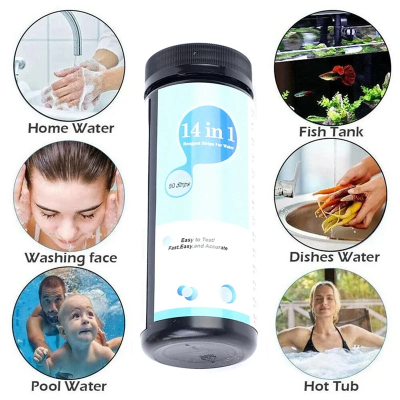 14-In-1 Water Test Strip PH Bromine Nitrate Water Quality Test For Aquarium Fish Tank Pool Nitrate Strip