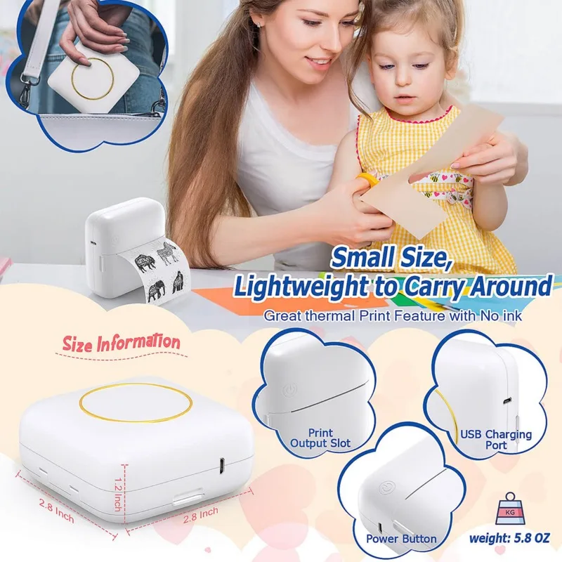 C20 Label Printers Impresora De Etiqueta Autoadhesivas Thermal Label Maker Printers Impresora De Fotos Photo Printer Portable