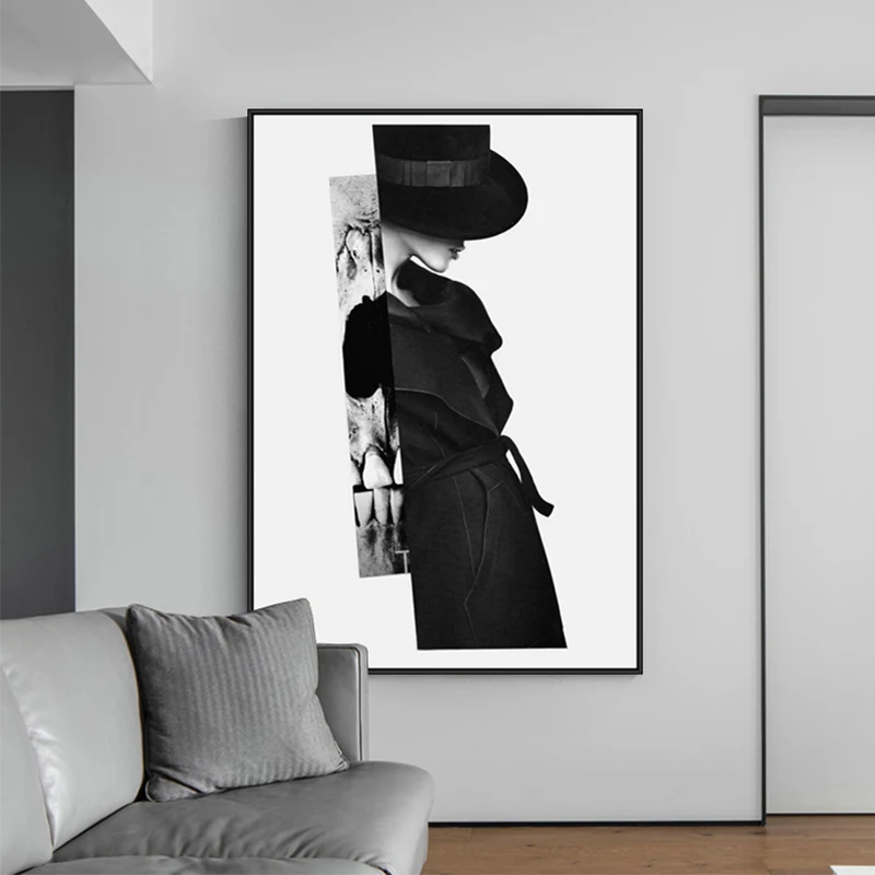 

Modern Figure Painting, Beauty Poster, Black and White Personality Beauty, Creative Personality Fashion Fashion Clothing Store D