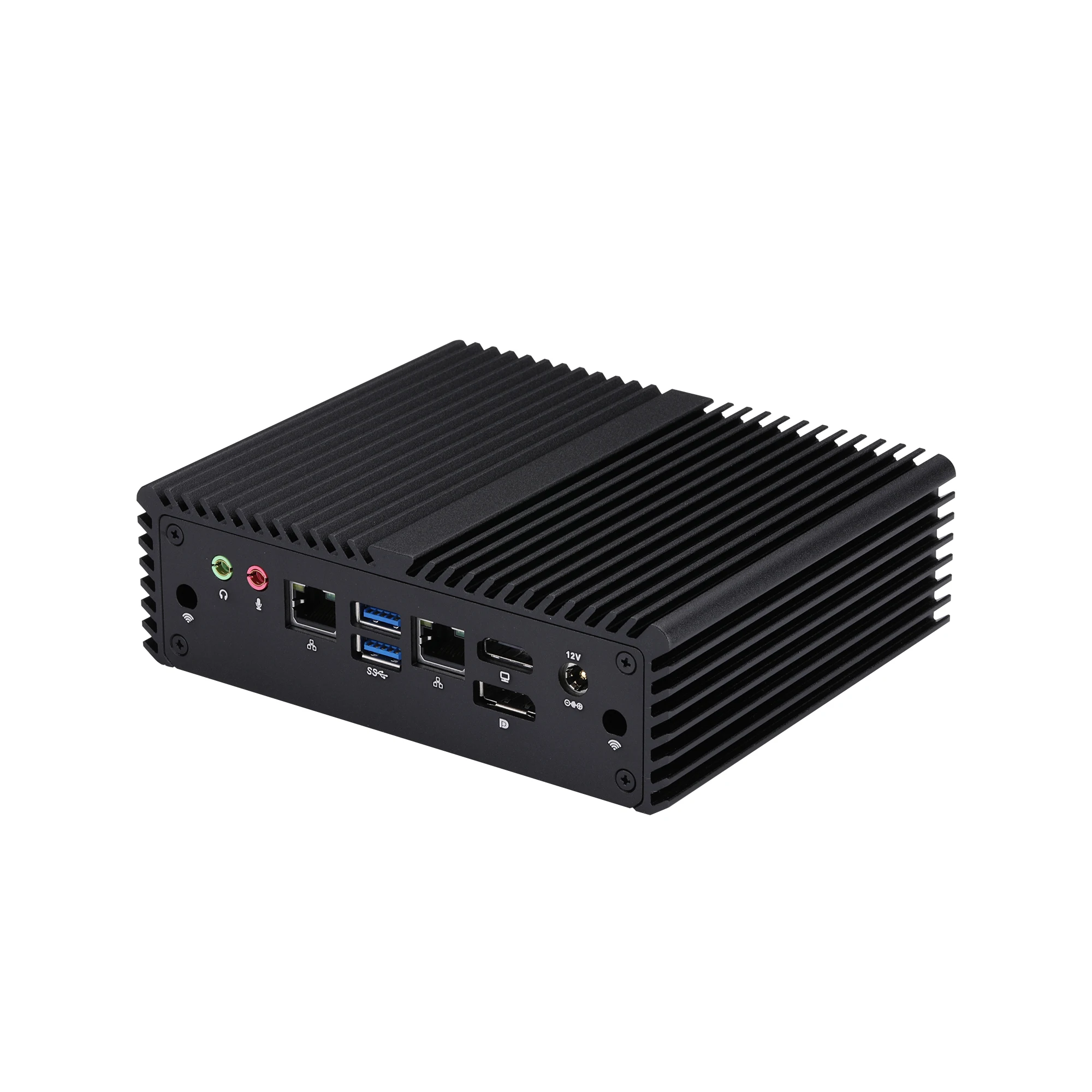 Qotom OEM Core i3 10110U,I5 10210U,I7 10710U Fanless Mini Computer 6 USB Dual LAN Mini PC for Win 10 OS