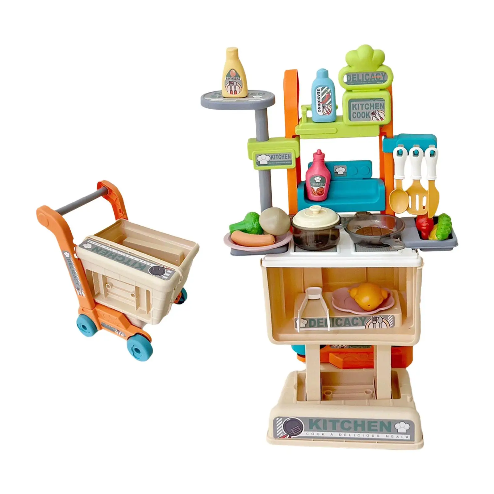 Kids Playset Funny Children Simulation Kitchen Accessories Pretend Play Kitchen for Birthday Gift Party Favors Indoor Activities