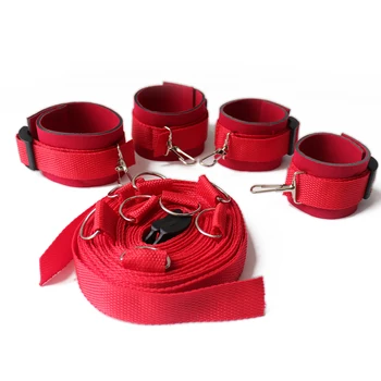 Bed BDSM Bondage Adult Erotic Sex Toys for Women Couples Games Nylon Handcuffs Ankle Cuffs Under Sextoys Sexual Accessories 18+ 4