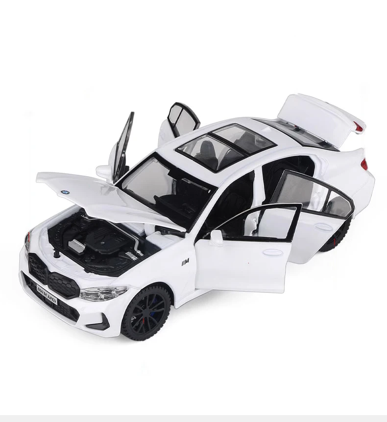 Alloy Car With Led Light 1:32 Bmw 320I Children'S Car Toy With Sound And Light