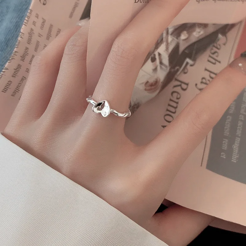 2Pcs Minimalism Heart Rings for Women Opening Weave Ring Engagement Wedding Jewelry Fashion Girlfriend Gifts for wedding rings, finger rings, fashion rings, engagement rings, fashion ring, metal rings