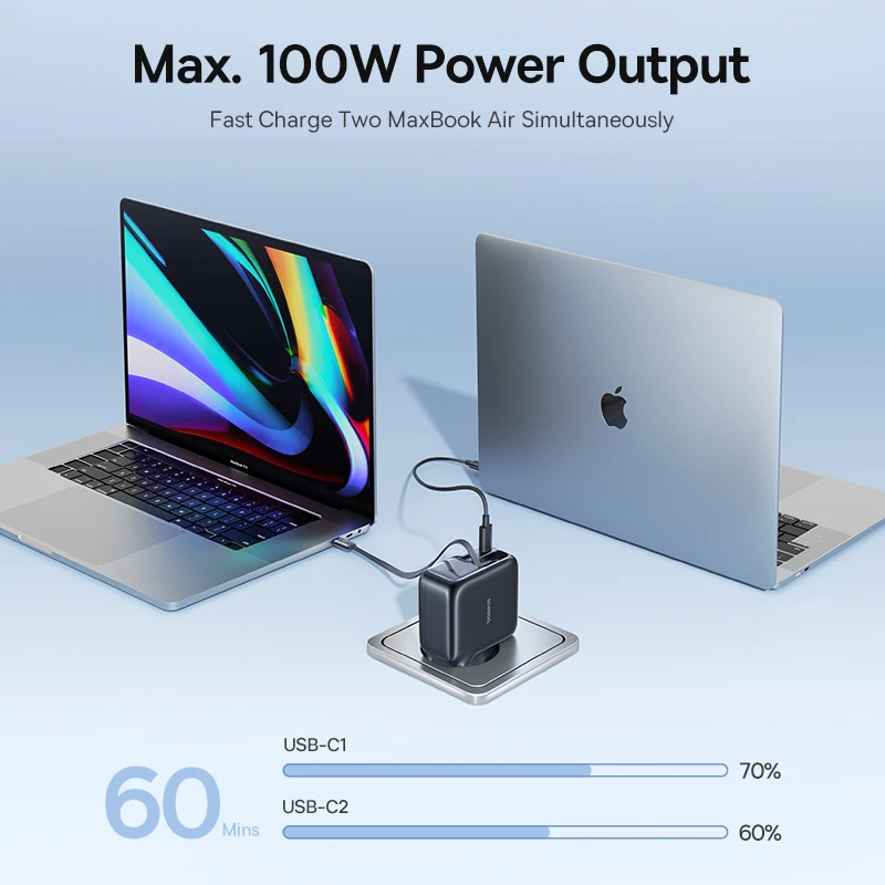 Baseus 100W 퀵 충전기 태블릿 노트북용 고속 충전기 접이식 USB C 충전기 케이블 아이폰 삼성용 휴대폰 충전기