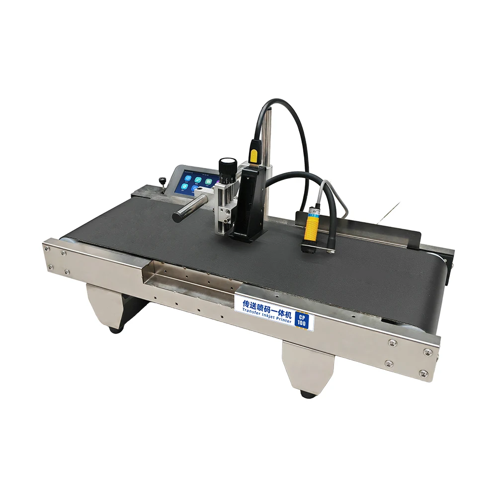 윌리타 CP-100 자동화 전송 및 코딩 기계 25m/min 잉크젯 프린터 (컨베이어 벨트 포함, 바코드 유통기한 인쇄용)