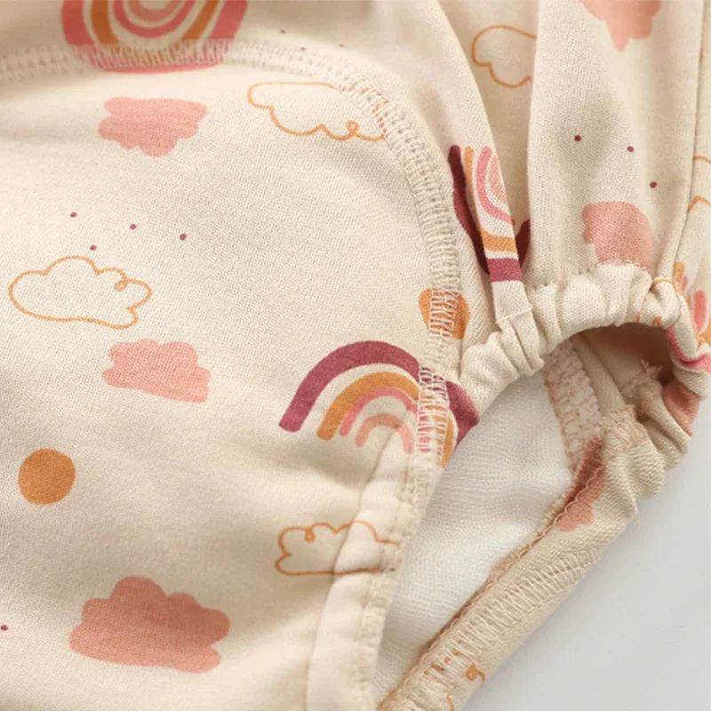 Cute Printed Toddler Training Pants Baby Washable Cloth Diapers Reusable Nappies Infant Breathable Panties baby training pants cloth diapers