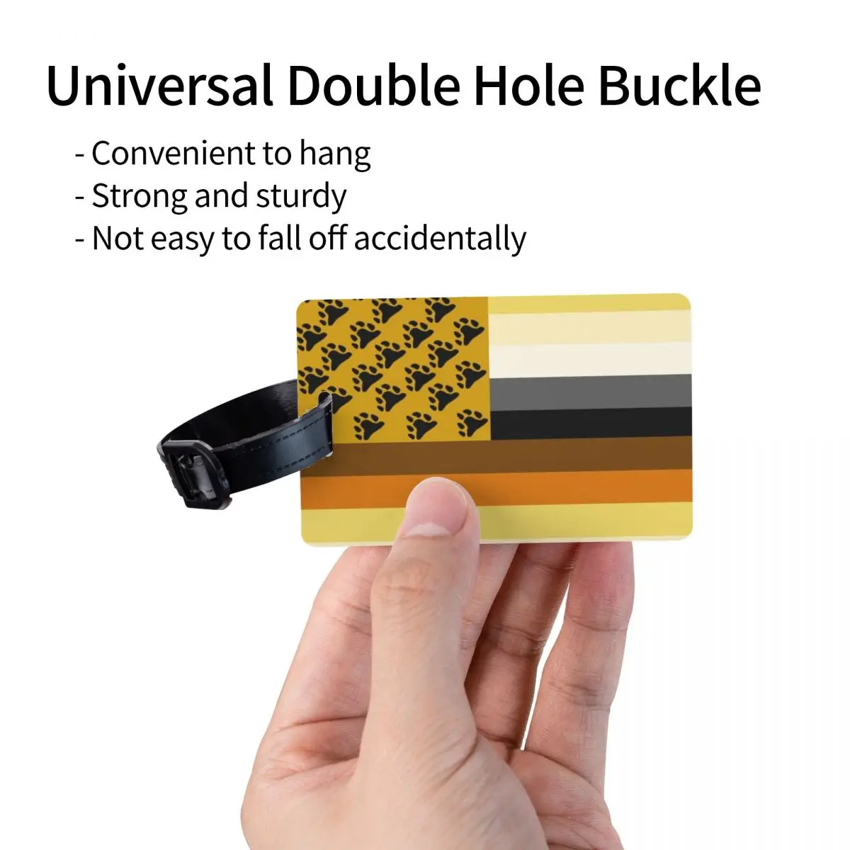 Custom GLBT American Bear Flag Luggage Tag With Name Card Gay Pride Paw Privacy Cover ID Label for Travel Bag Suitcase