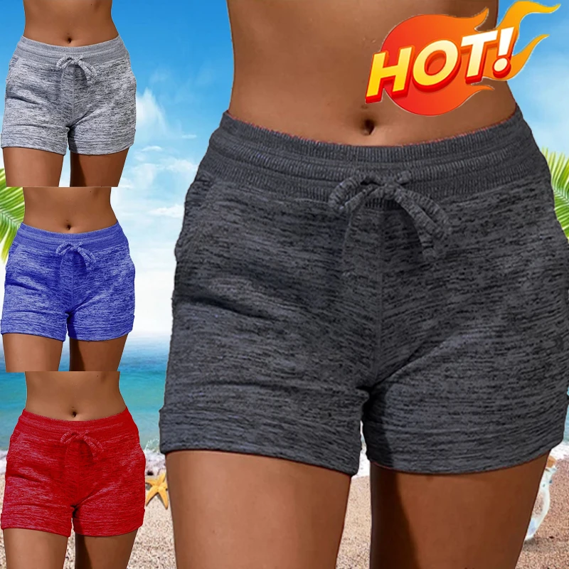 

Summer Bottoming Shorts Yoga Pants Casual Sports High Waist Drawstring Stretch Short Fitness Shorts Women Outdoor Beach Trousers