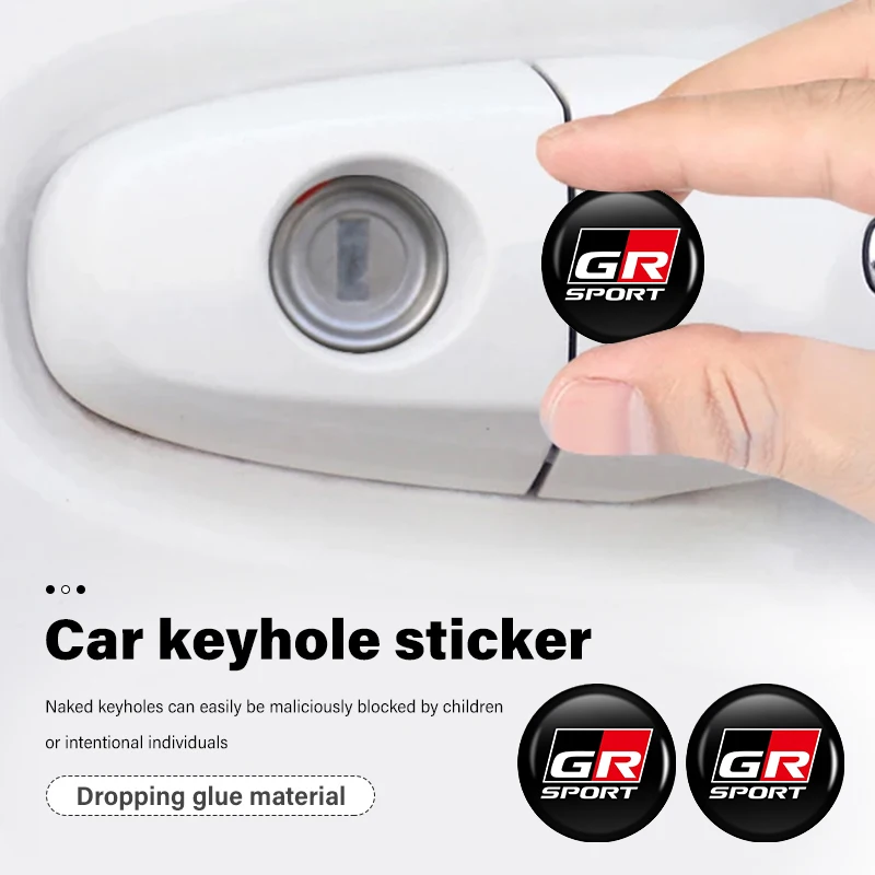 8Pcs Car Handle Door Keyhole Lock Core Protector Cover Sticker Per Toyota Yaris Corolla Prius Auris Chr Land Cruiser Rav4 Camry