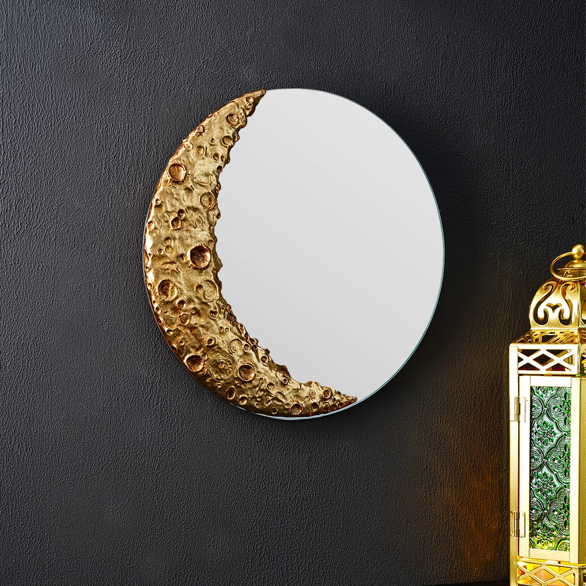 1PC, resin material lunar crater mirror decorative pendant, creatively designed lunar crater mirror pendant
