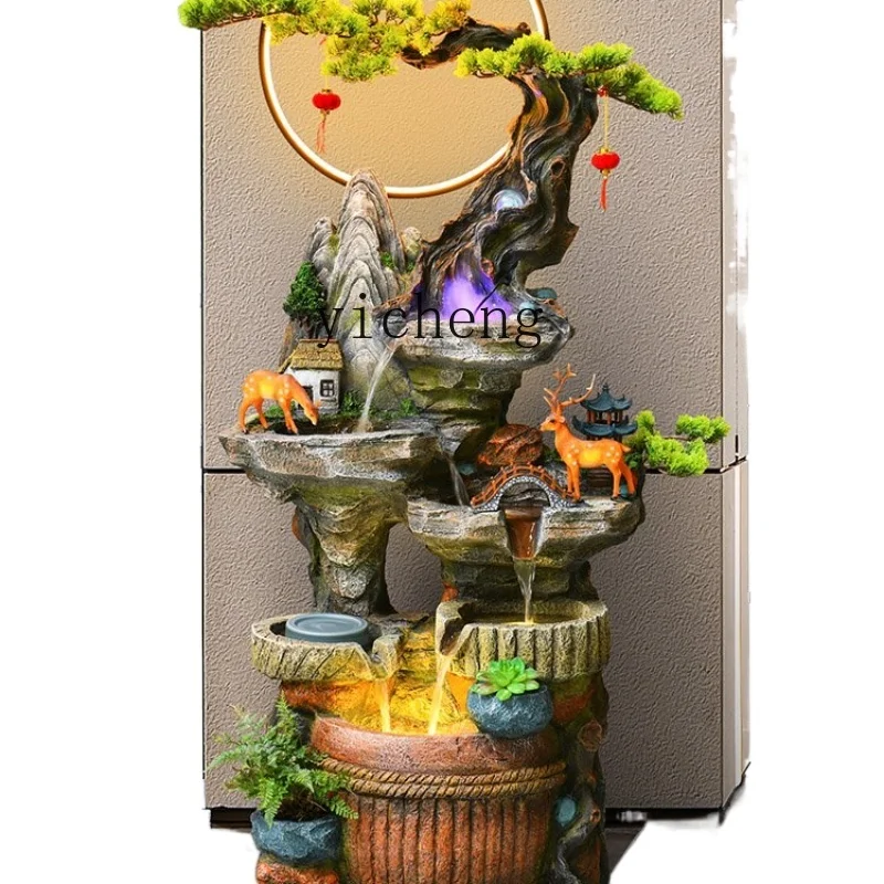 

XL Rockery Fountain Humidifier Bonsai Interior Landscape Hallway Make a Fortune as Endless as Flowing Water Ornaments