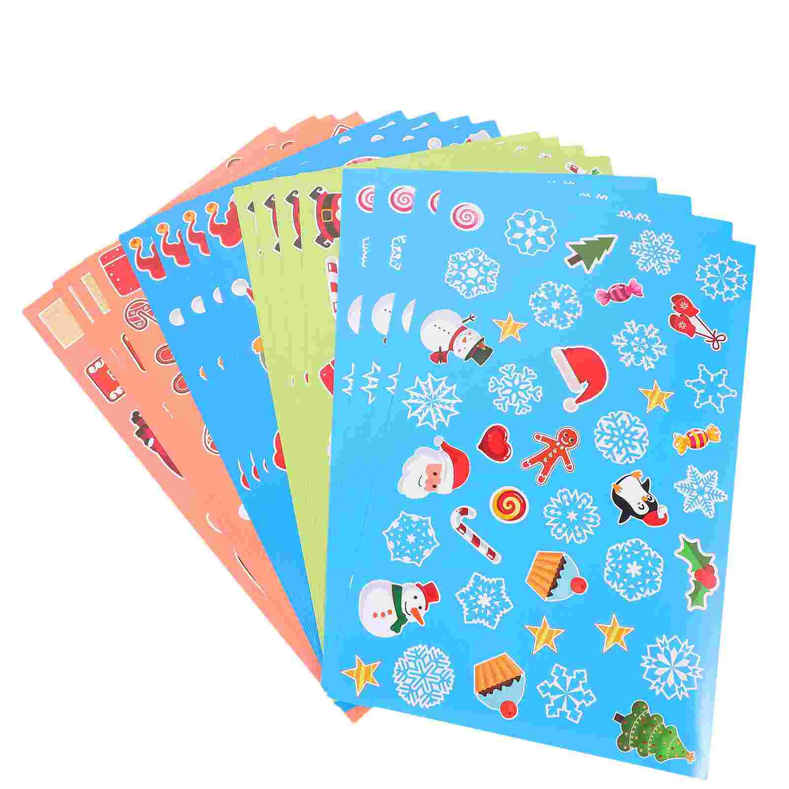 

16 Sheets Decals Christmas Stickers Self-adhesive Cartoon Present Sealing Gift Candy Bag Label Elder