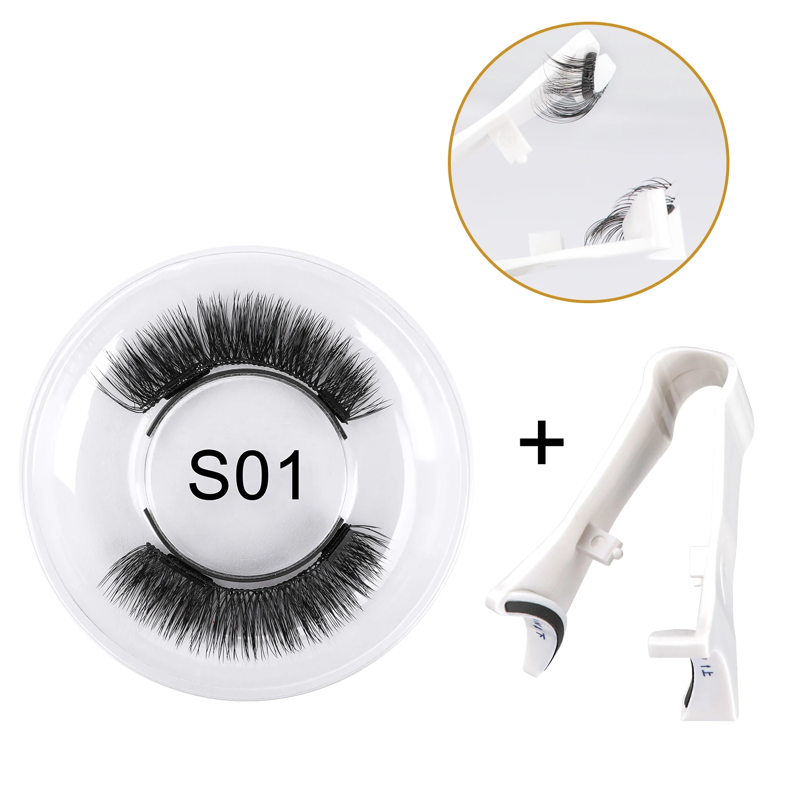 Fluffy magnetic eyelashes set glue-free eyelash clip tools reusable false eye lash strip cluster for women makeup beauty salon