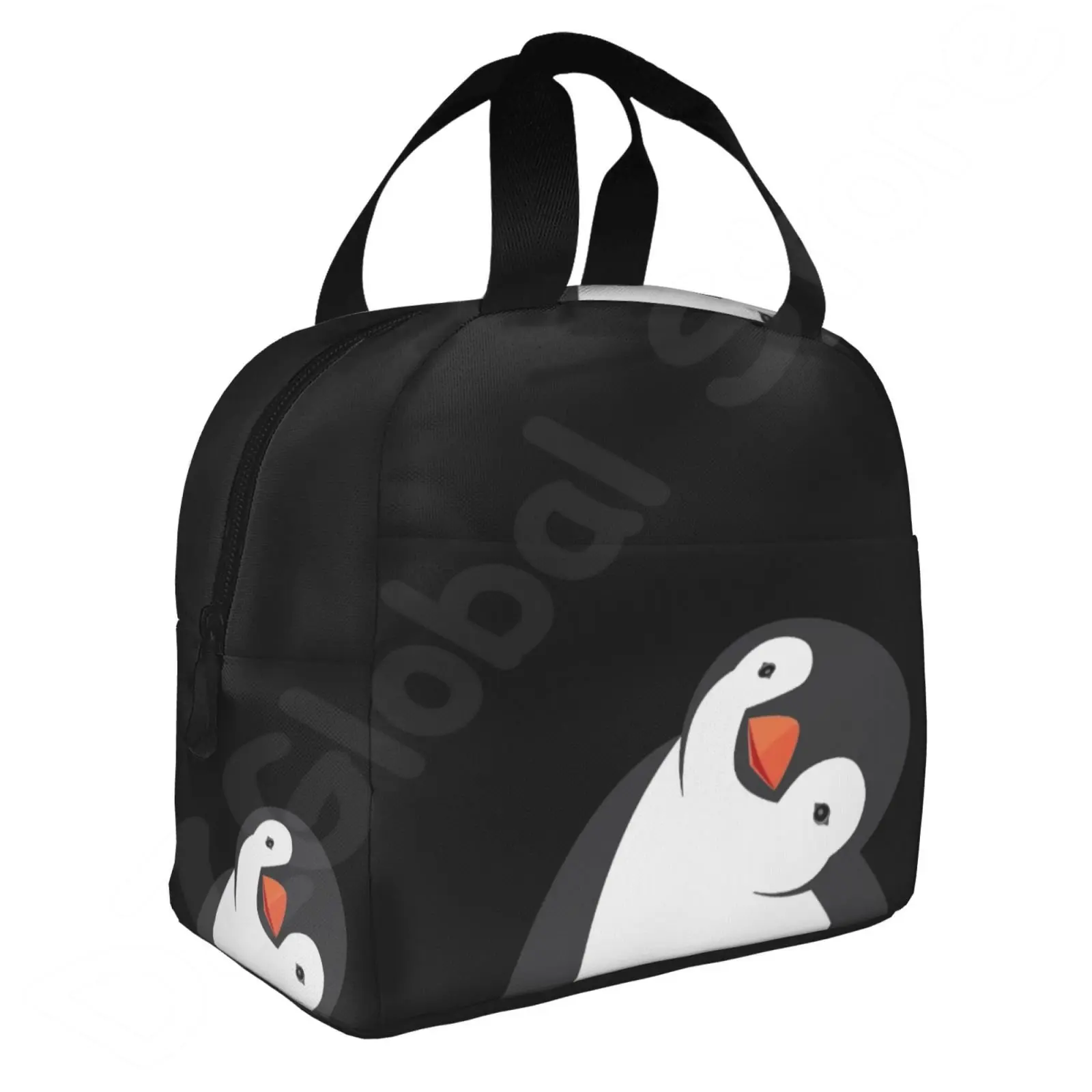 

Cute Penguins Print Thermal Lunch Bag Reusable Insulated Cooler Tote Box Funny Container Lunch Holder Portable Bento Bag