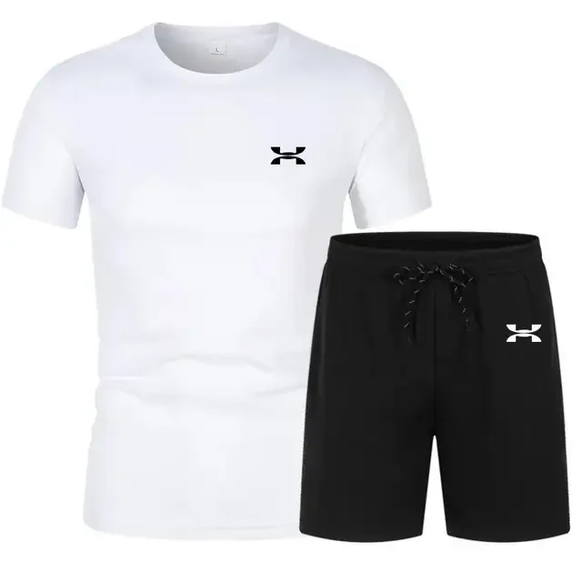 Sportedly-Combinaison de fitness pour homme, T-shirt à manches courtes et short, séchage rapide, été, nouveau, 2024