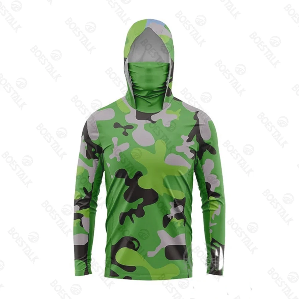 Fishing Shirts Ocean fishing shirt summer sunscreen fishing suit long sleeve UV mask hooded suit Upf 50+